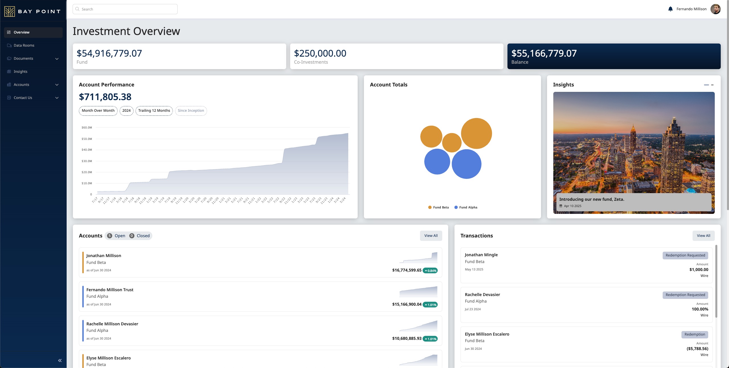 Modern investment platform interface